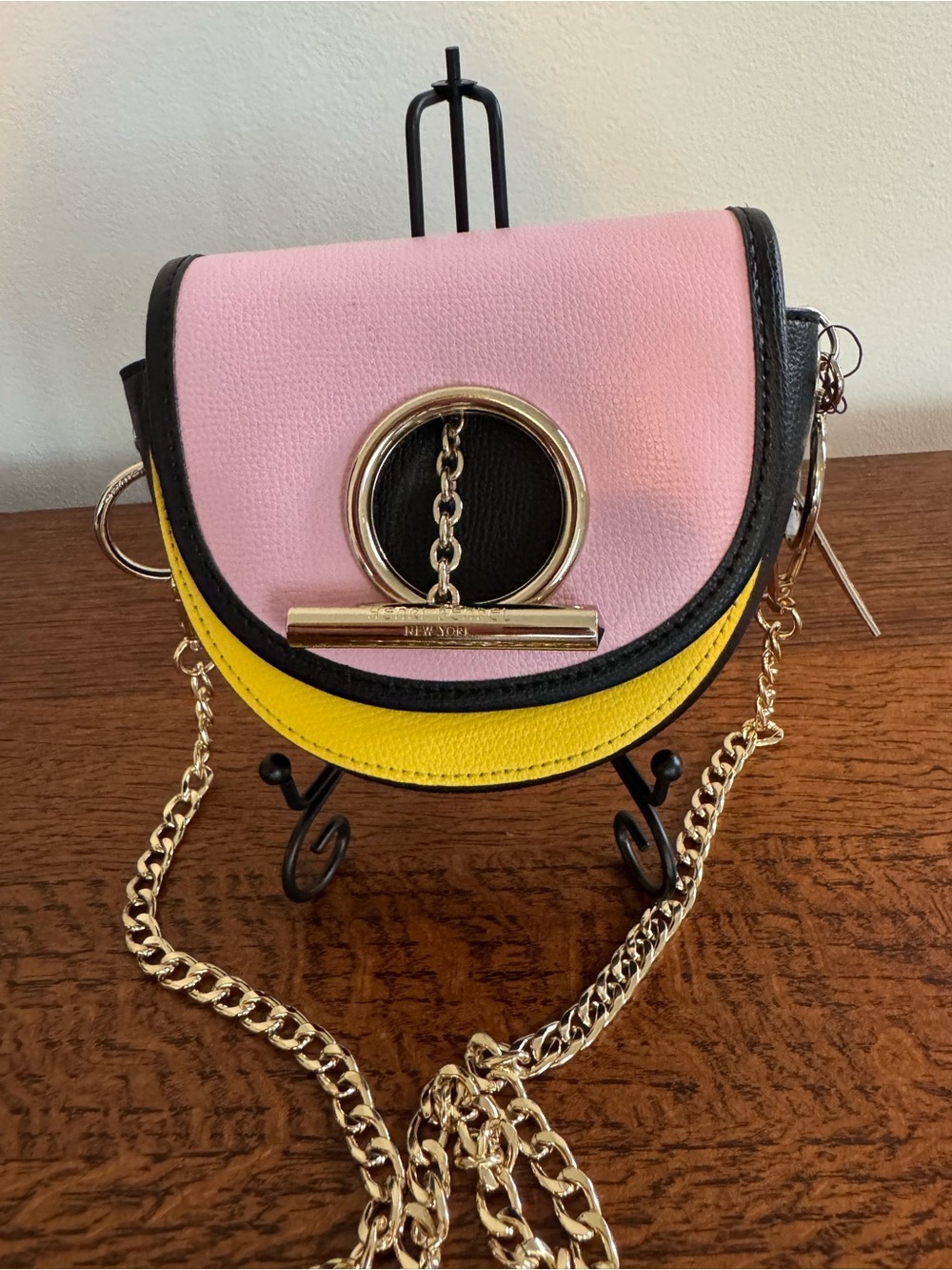 NWT Henri Bendel Mini Colorblock Saddle Bag Crossbody